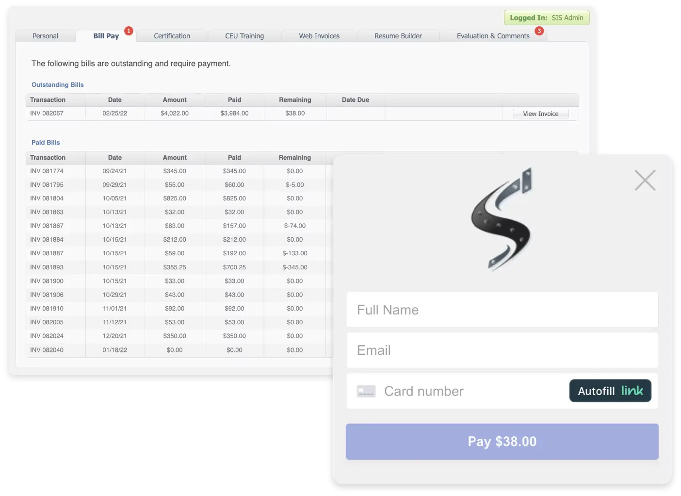 Web Services Instructor view