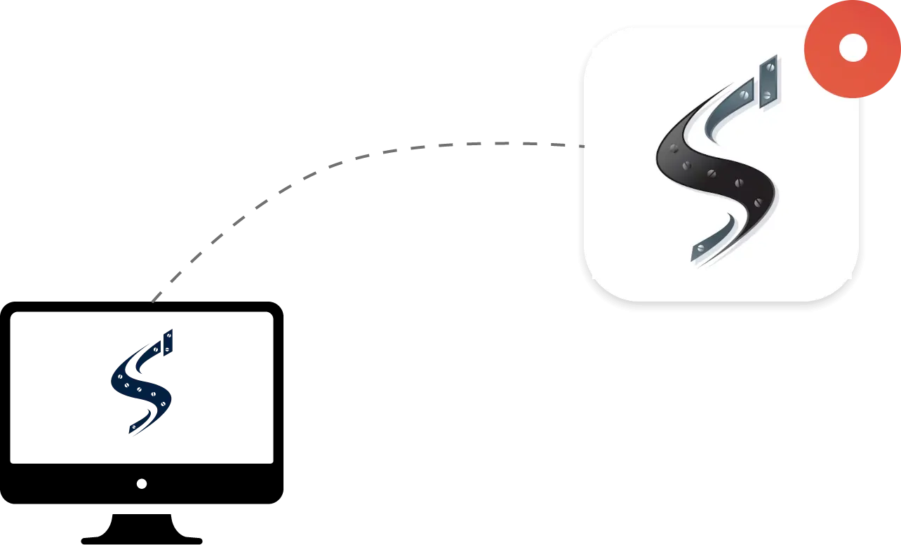 Syncronized desktop and mobile apps