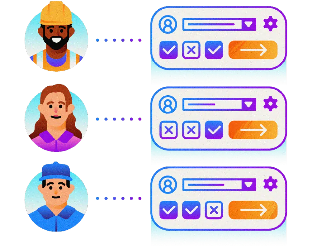 Job assignment tracking graphic